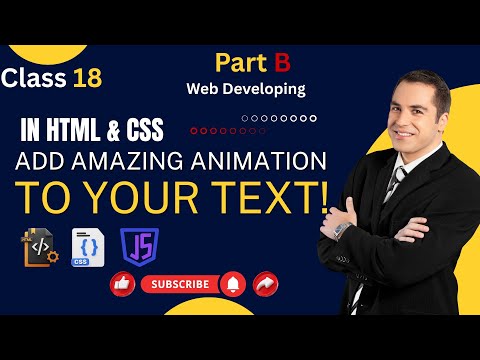 How to Add Animation to Text in HTML & CSS | Simple Text Animation Tutorial | Class 18 #Part B