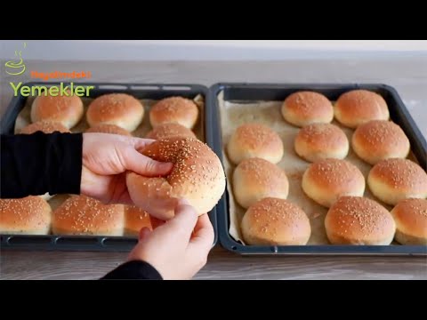 BU TARİF REKOR YAPILDI ✅ DENEMEYEN KALMASIN ✅YUMUŞACIK GERÇEK HAMBURGER EKMEĞİ TARİFİ 💯EKMEK