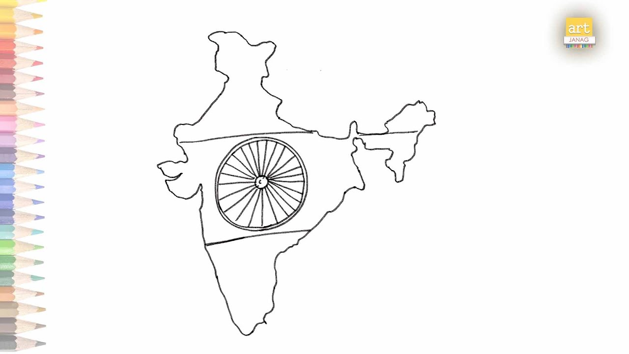 india outline flag