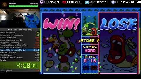 SNES - Tetris Attack - VS Mode Speedrun (Very Hard) - 3:50 IGT (7:35 RTA)