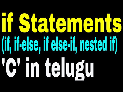 Decision Making using If statements in C Language in telugu