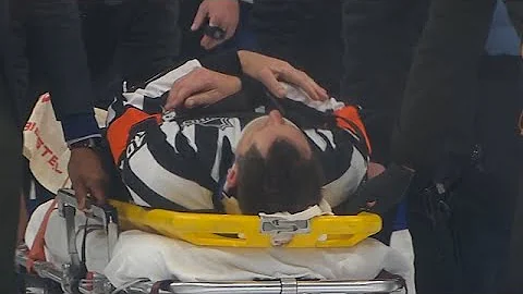 Referee Steve Kozari Collides With Hayden Fleury (With Replay)