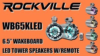 Demo Overview of the Rockville WB65KLED Metal Marine Wakeboard LED Tower Speakers