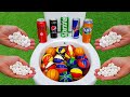 Basketball VS Football, Coca Cola Zero, Pepsi Max, Fanta, Sprite, Red Bull and Mentos in the toilet