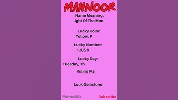 Mahnoor Name Meaning #shorts #namemeaning #mahnoor