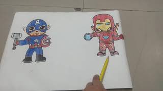 Captain America And Iron Man Drawingshortslalith Sundar