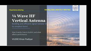 Vertical Antenna-VU2XE-10May2026- BARC Monthly Meeting