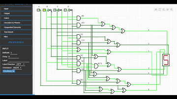 4 Bits to 7 Digits Decoder in Online Simulator with Truth Table
