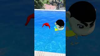 FRANKLIN GIFT WATER PARK TO SHINCHAN AND BABYHULK #shorts #gta5