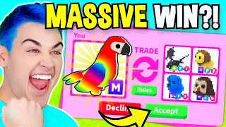 I Traded Away My *MEGA NEON PARROT* For This… RICH TRADE PROOFS In Adopt Me *FLEX* Server (Roblox)