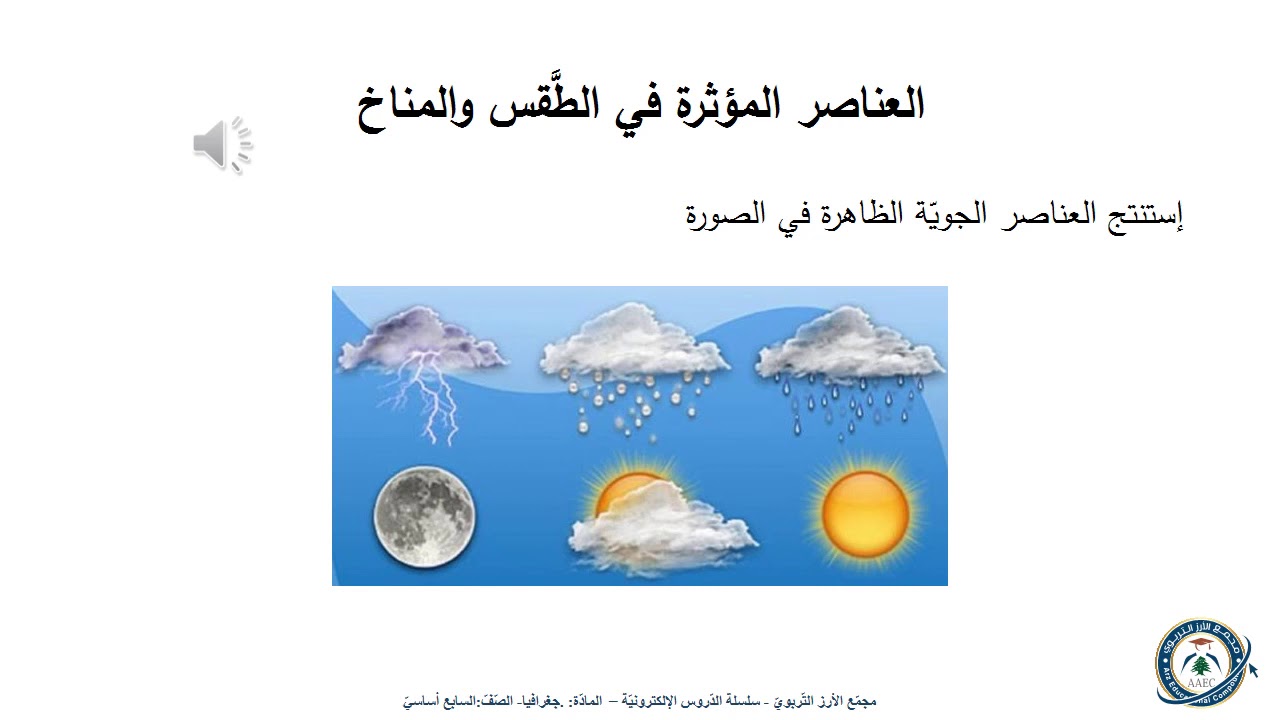 جغرافيا - الطقس والمناخ - سابع اساسي