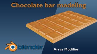 Chocolate bar modeling in blender use array modifier #tutorial