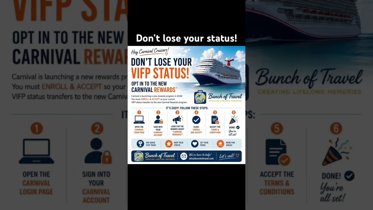Carnival Cruisers here is important information. Follow these steps to join the new program #cruise