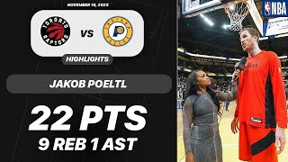 Jakob Poeltl Vs Indiana Pacers 22 Pts 9 Reb 1 Ast 1 Blk 1 Stl Nba 11-16-2025 Highlights
