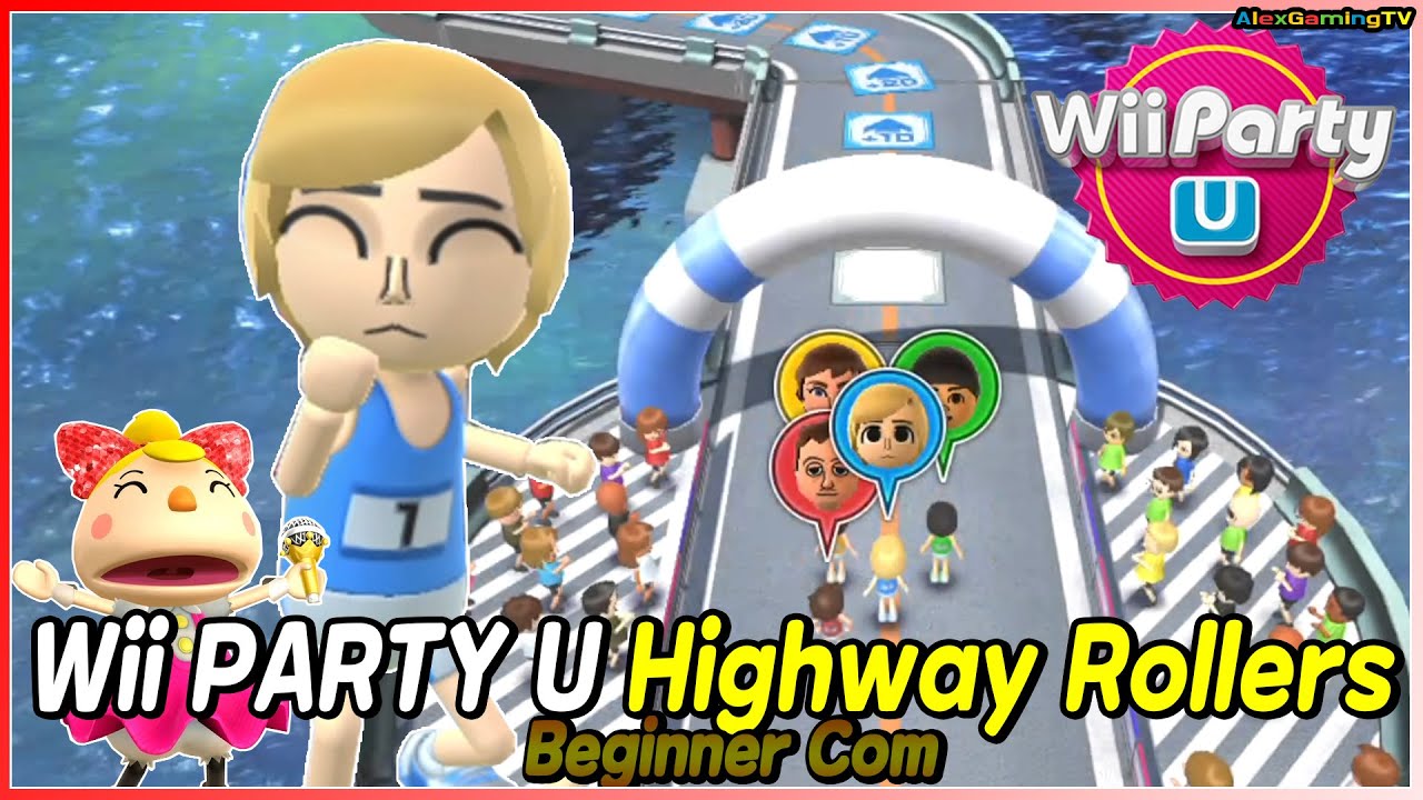 Wii Party U - Highway Rollers (Beginner Com) Pumpkin vs David vs Xiaojian vs Elena | AlexGamingTV