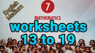 7th STD Maths worksheets 13 to 19 EM answer key @rishtvtamil