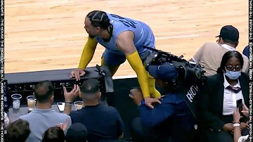 Dillon Brooks shows frustration, pushes cameraman 👀