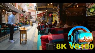 Flames and show during tableside serving at Tarihi Adana Sofrasi Restaurant 8K 4K VR180 3D Travel