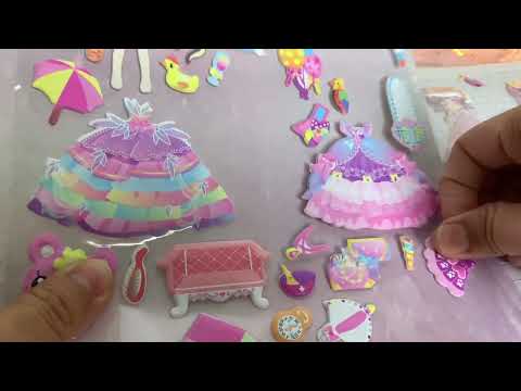 Video Bộ Stick hình dán búp bê công chúa thay váy đầm,giầy... - youtube