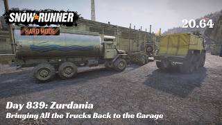 SnowRunner Hard Mode - R20 E64 - Bringing all the Trucks Back to the Garage