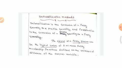 Defuzzification methods