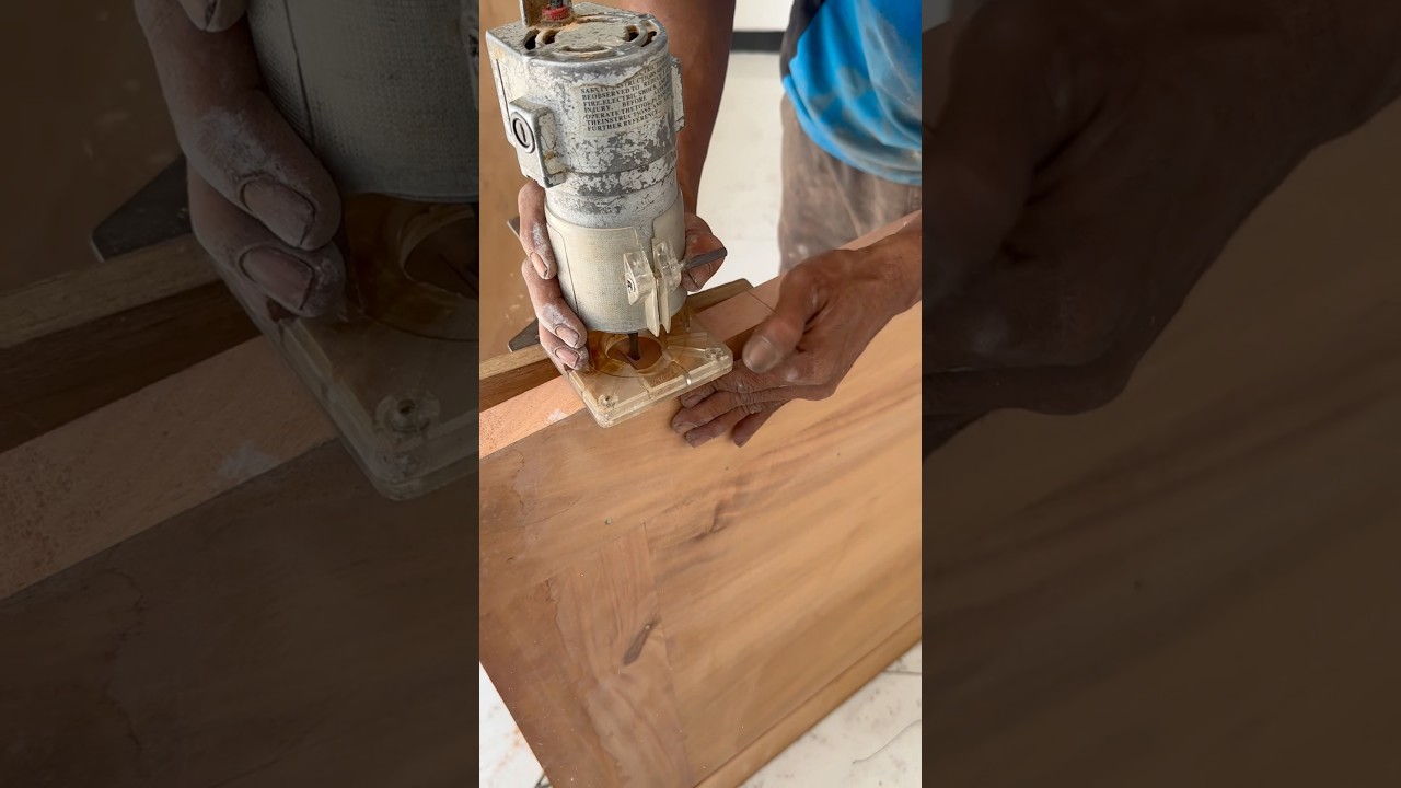 Cara MEMBUAT COAKAN ENGSEL PINTU DENGAN MESIN TRIMER 