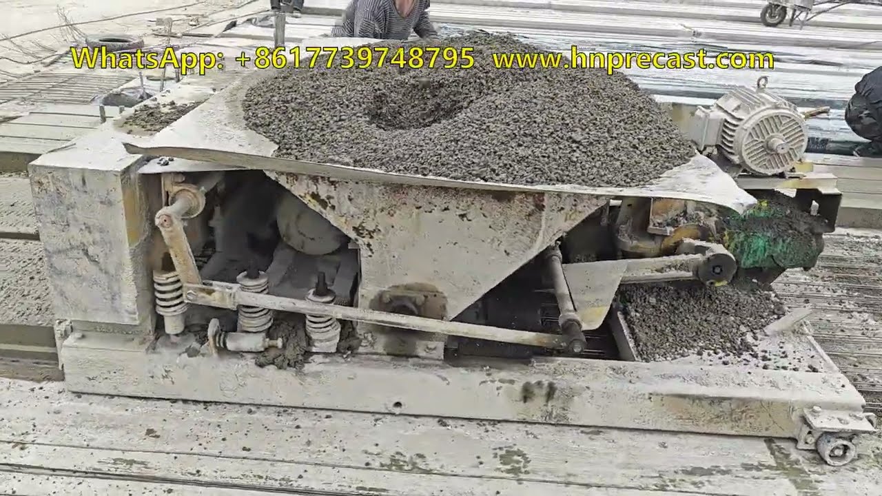 How to produce concrete hollow core slab or concrete fence wall slabs by precast machine