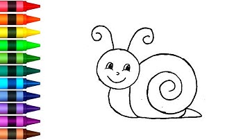 Learn How To Draw a Cute Snail  Draw Painting and coloring for Kids | Fun Drawing Tutorial for kids|