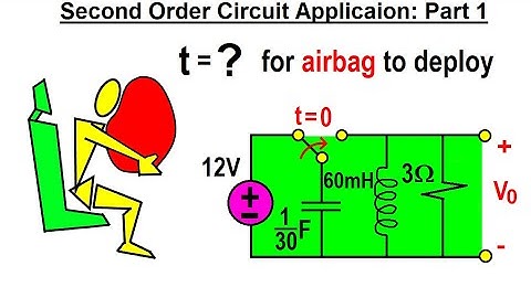 Electrical Engineering: Ch 9: 2nd Order Circuits (75 of 76) Time for air bag to deploy? (Part 1)