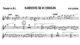 Video thumbnail of "huarochiri de mi corazón  partitura trompeta 🎺 banda 🎺 🎶 ♥️"