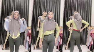 Online Shop Jualan Legging For Gym Hijaber Cantik Hijab Style Abu-abu VHD305610