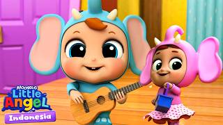 One Elephant Went Out to Play on a Spider's Web | Little Angel | Kids Songs and Cartoons