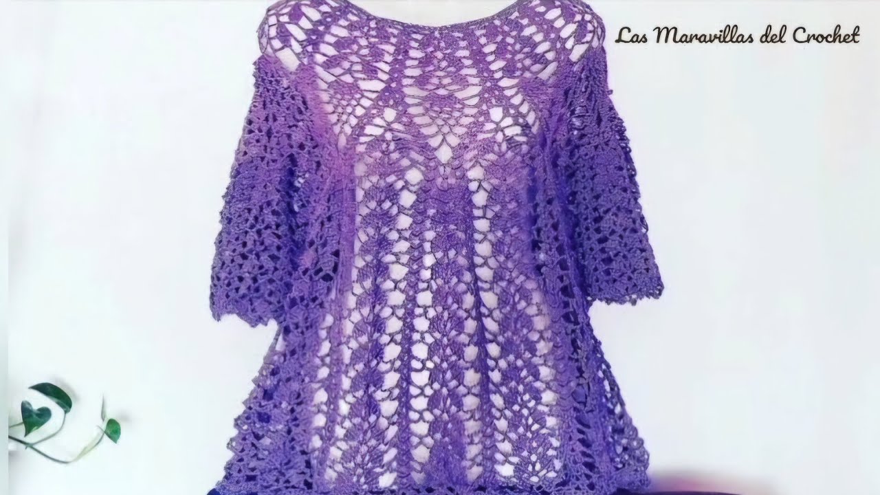 BLUSON PIÑAS Y HOJITAS A CROCHET Paso a Paso💜( #1) #crochet #LasMaravillasdelCrochet