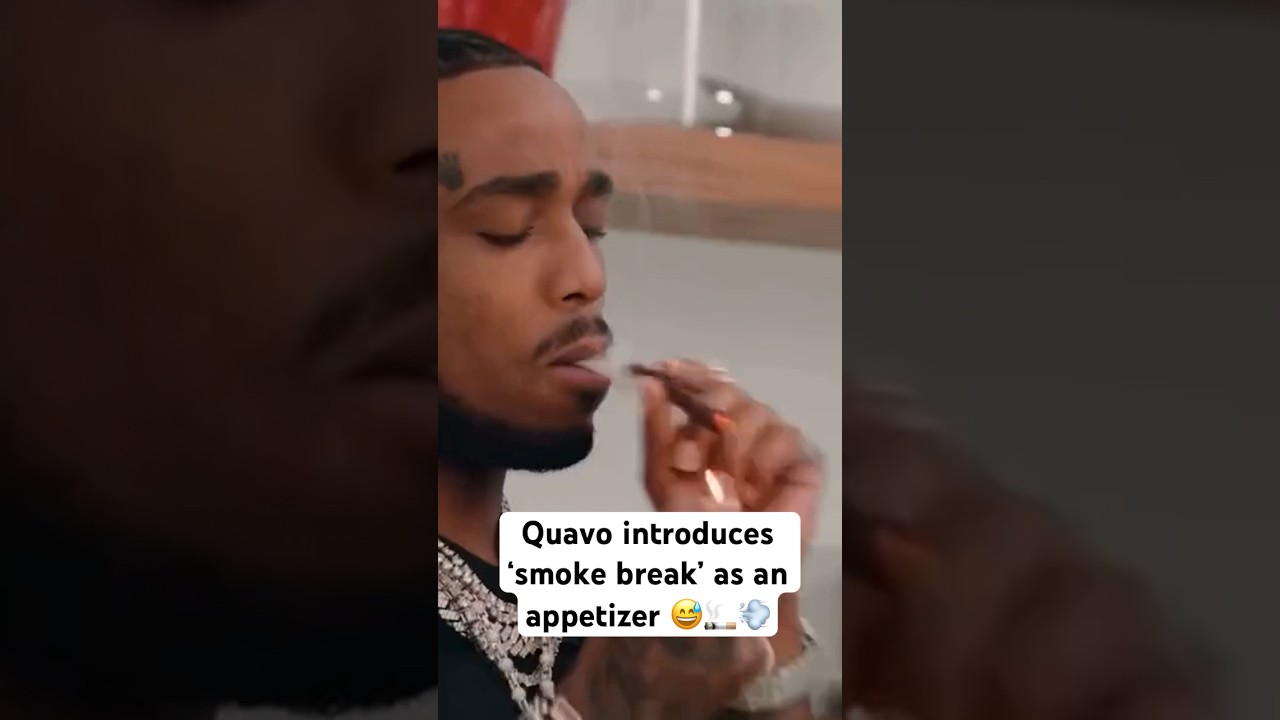 Quavo ‘smoke break’ as an appetizer on a cooking show 💨 