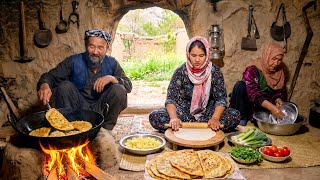 Cooking Afghan Bolani in a Cave 🔥 | Traditional Village Life in Afghanistan 🇦🇫