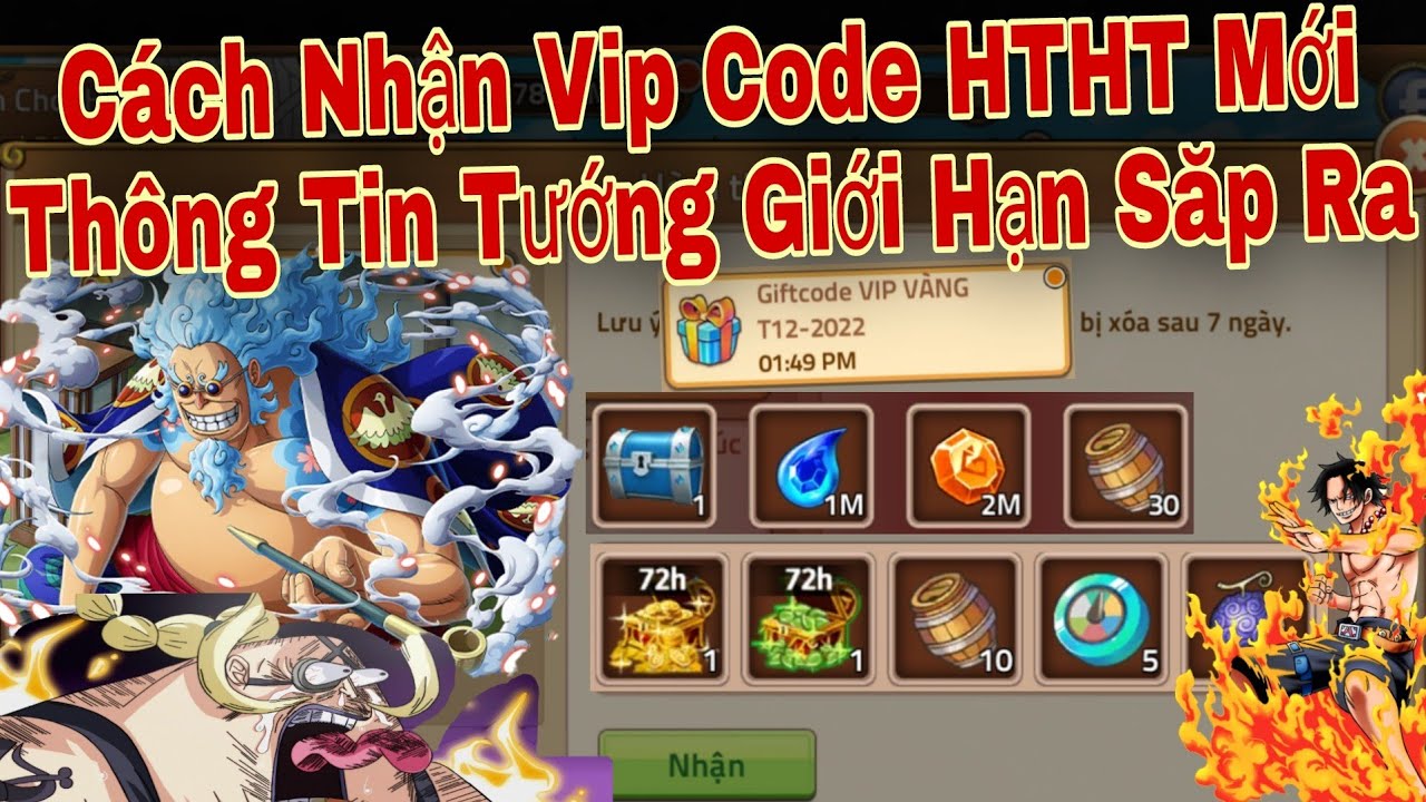 Cách Nhận Vip Code Huyền Thoại Hải Tặc Mới | Thông Tin Tướng Sắp Ra Mắt | ttđp