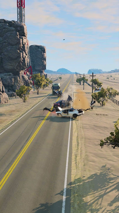 Realistic Highway Car Crashes #122