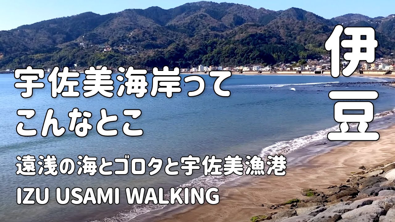 【海辺散歩】伊豆・宇佐美海岸 〜遠浅の海とゴロタと宇佐美漁港〜