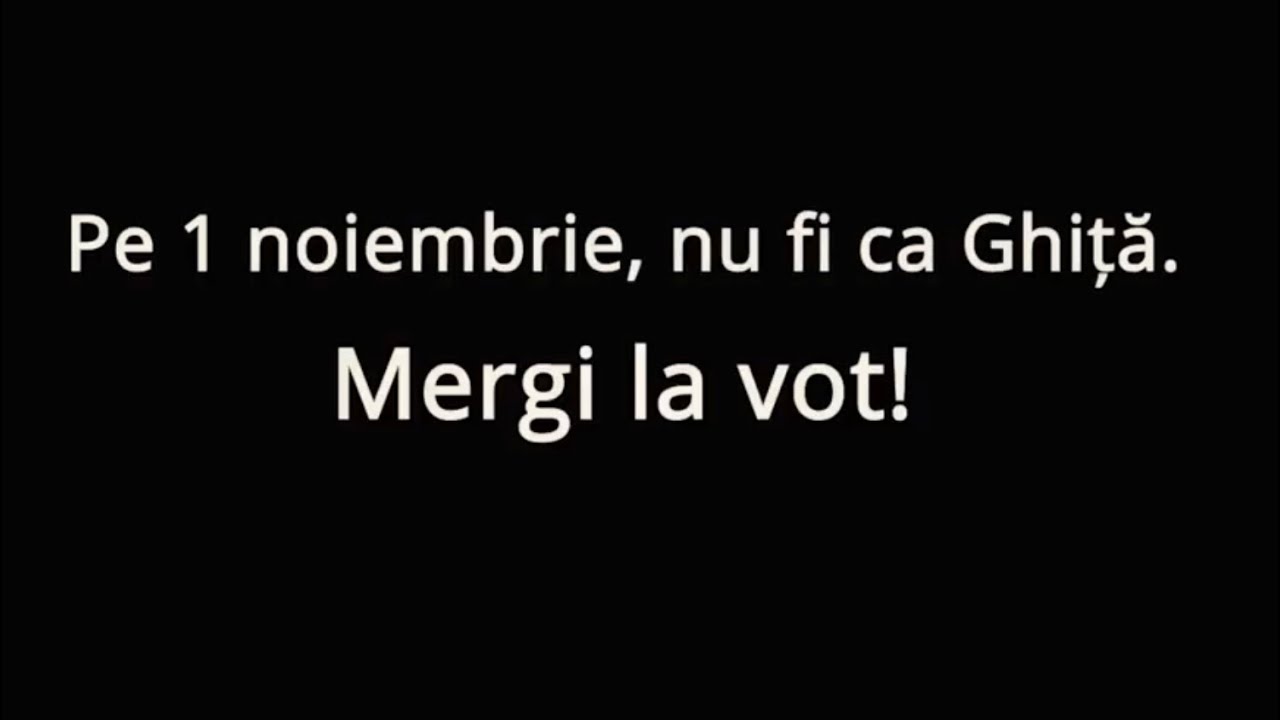 Pe 1 noiembrie, nu fi ca Ghiță. Mergi la vot! - YouTube