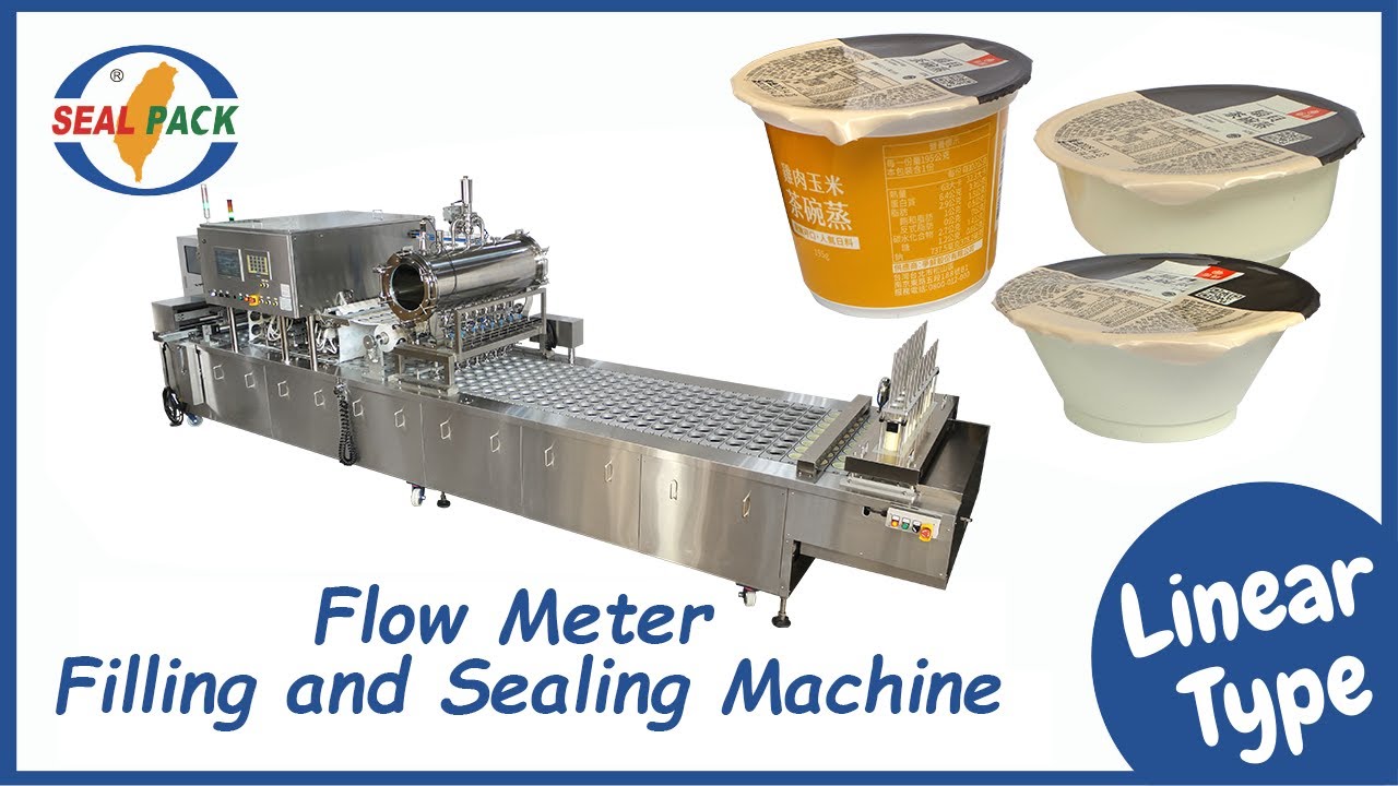 Steamed Egg Cup Flow Meter Filling and Sealing Machine (SP-1208B) - YouTube