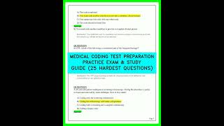 Medical Coding Test Preparation: 25 Hardest Exam Questions &amp; Study Guide