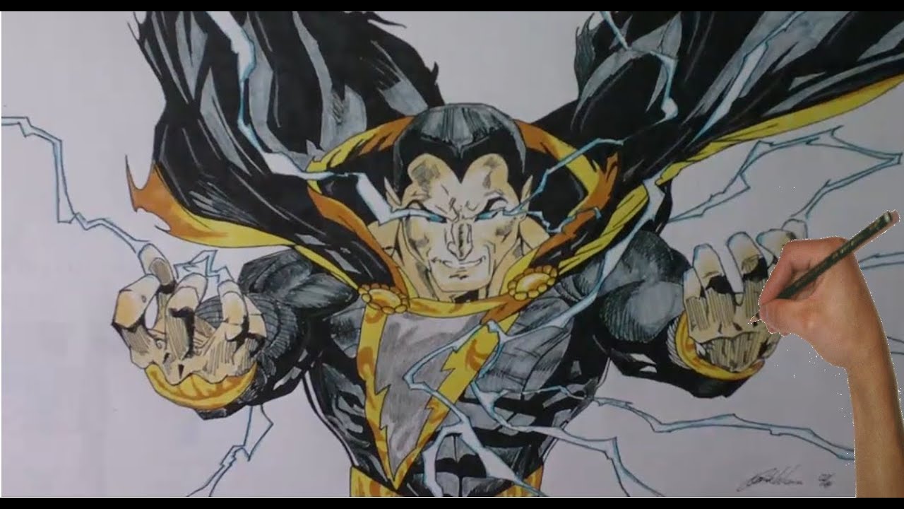 How to Draw Black Adam - DC Comic - YouTube
