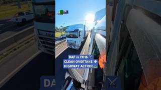 Day 120 of year 2026. DAF XF Curtain-Sided B-Double Overtaking Volvo FH16 Drop Deck on Motorway 80.