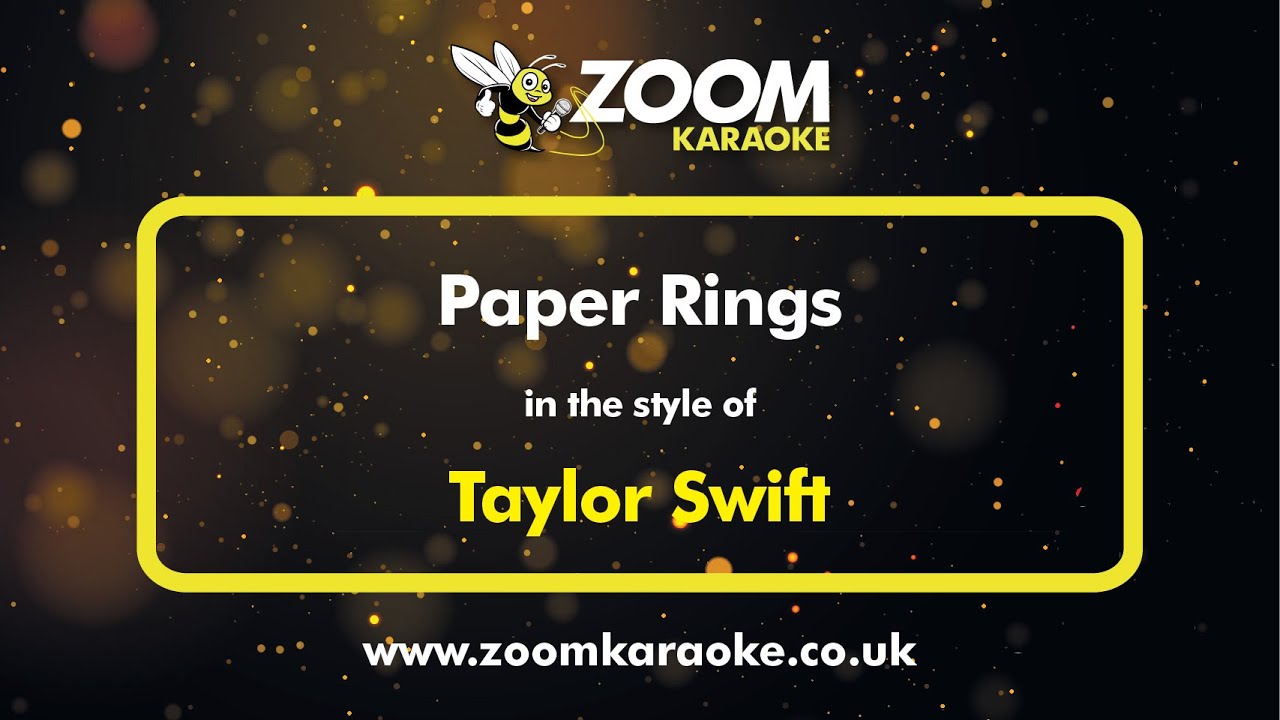 Taylor Swift Paper Rings Karaoke Version from Zoom Karaoke YouTube