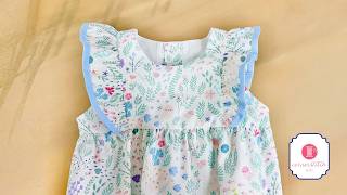 Ruffle Sleeve with a Contrasting Fabric