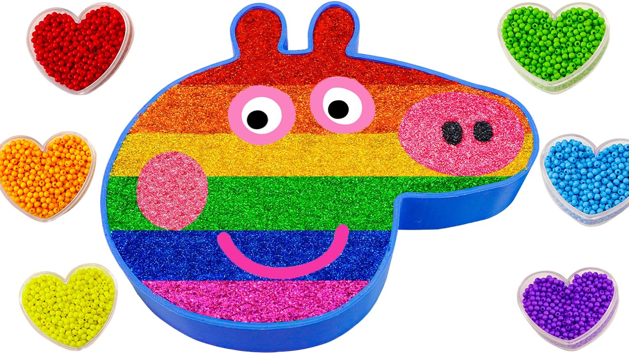 ASMR Video l Mixing All My Glitter Slime Into Rainbow Peppa Pig Bathtub | Making By YoYo