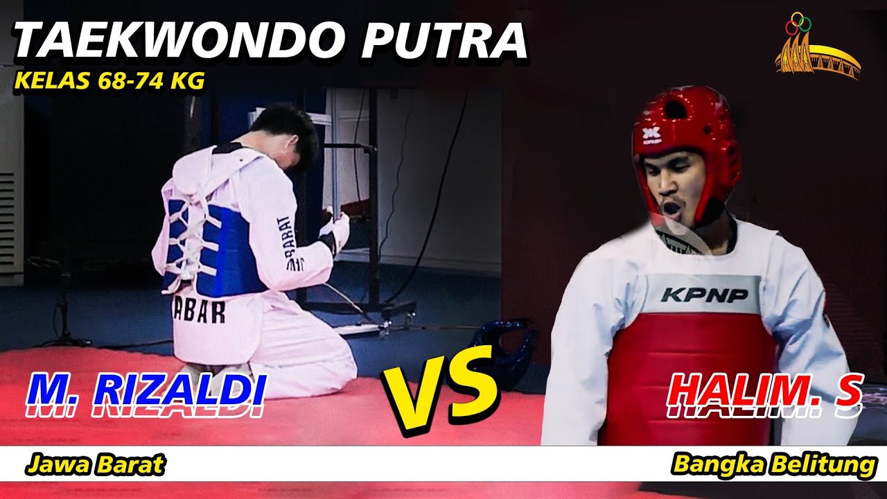 Taekwondo PON Papua I Jabar (M. Rizaldi) vs Bangka Belitung (Halim S)