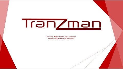 Tranzman Recovery Without Vendor