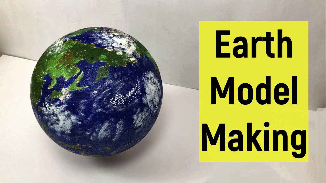 How to make a Globe/ Earth 🌎 - how to make very easy Earth globe using ball  - DIY Earth model 