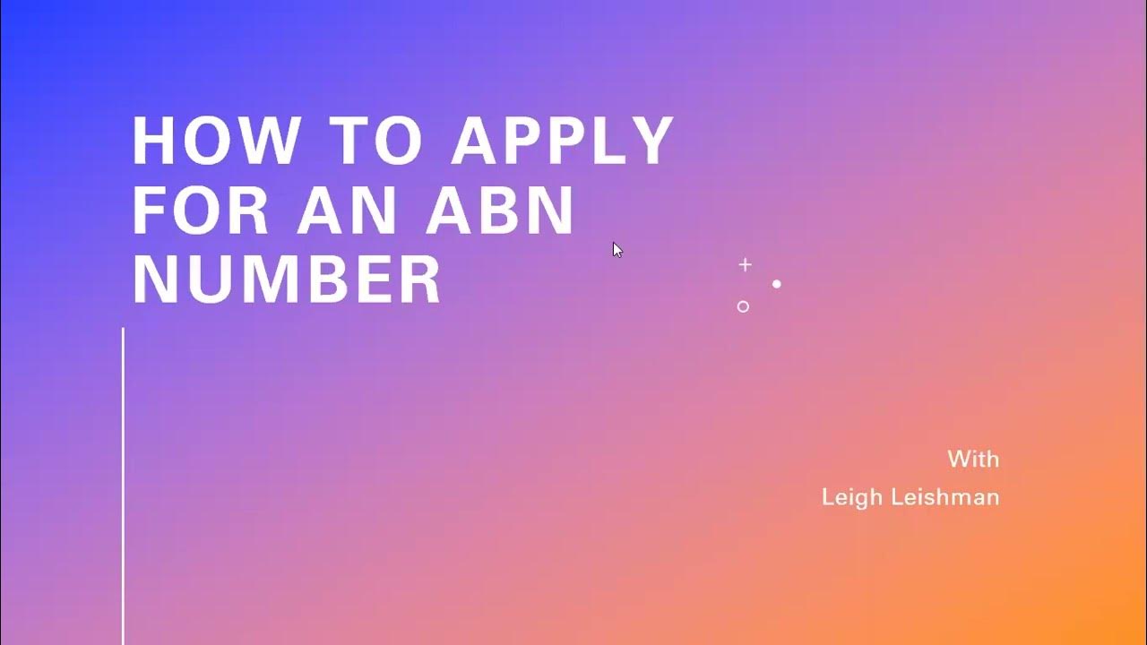 How to apply for an abn number youtube